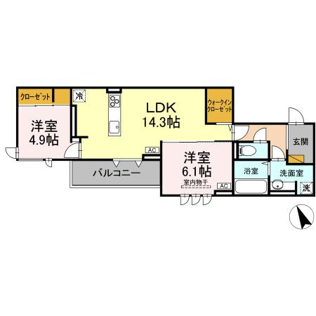 D's LIEN (ディ-ズリアン) Aの間取り