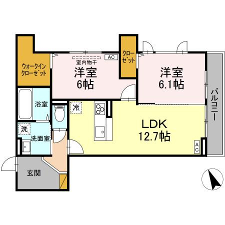 D's LIEN (ディ-ズリアン) Aの間取り