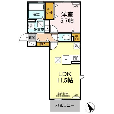 エクスプレス新八代 A棟の間取り