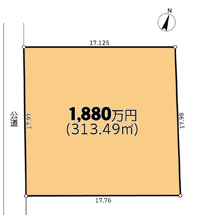 敷地面積９４坪　売地　川越市古谷上