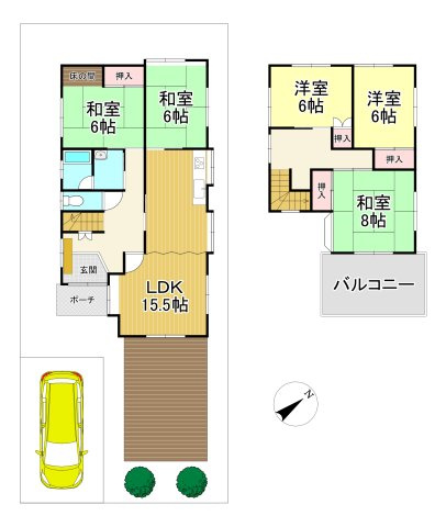 野洲市冨波乙　中古戸建の間取り