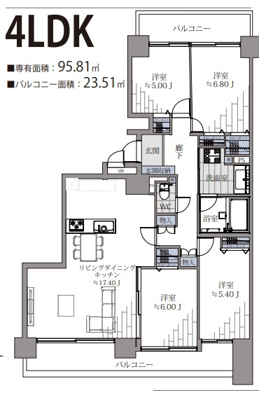 【間取り】 | グランドメゾン藤崎弐番館☆仲介手数料無料☆