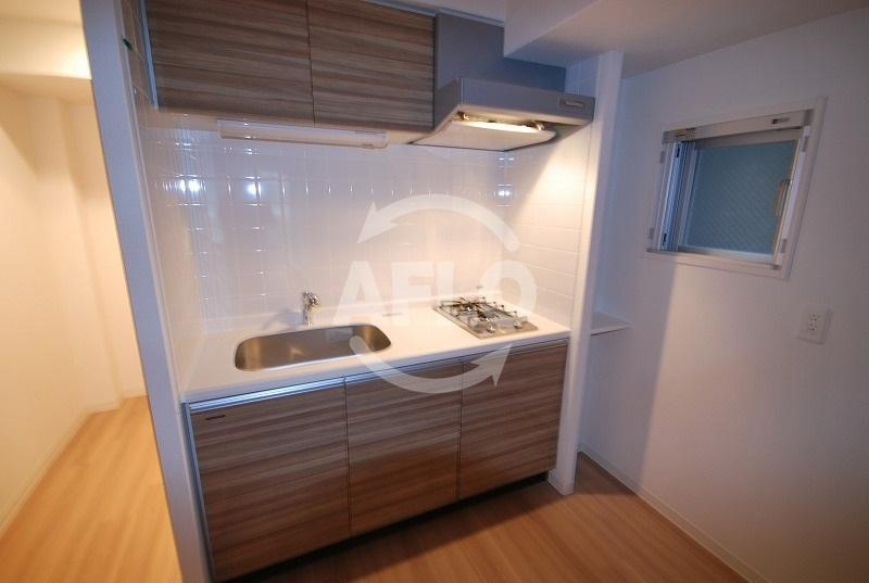 プレサンスタワー北浜のキッチン|プレサンスタワー北浜　ガス2口コンロシステムキッチン