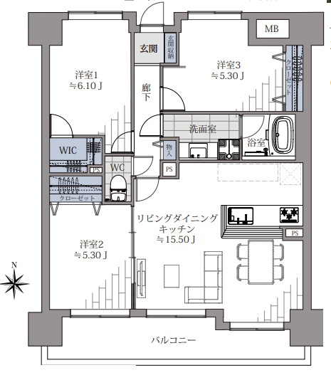【間取り】 | ライオンズプラザ大濠公園☆仲介手数料無料☆
