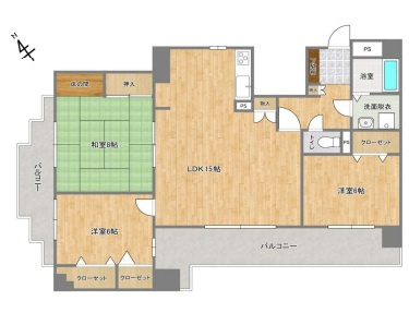 【間取り】 | グランピアマンション箱崎Ⅷ☆仲介手数料無料☆