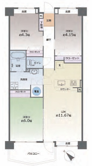 【間取り】 | JGMエーマス和白駅前☆仲介手数料無料☆