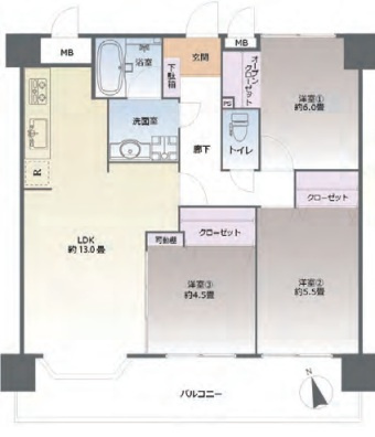【間取り】 | シティマンション香椎南☆仲介手数料無料☆