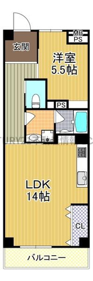 【間取り】 | クローバーハイツ江戸堀 | リノベーション履歴有