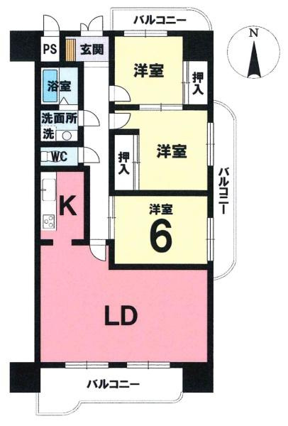 エスポワール舞木の間取り|間取り図です