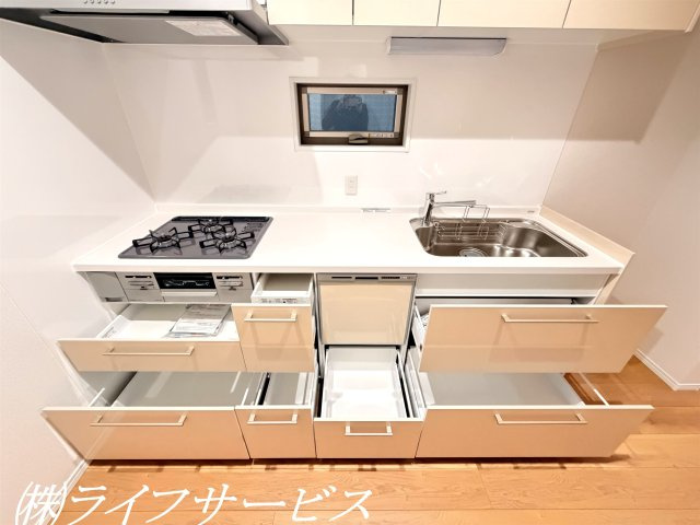 【キッチン】 | 田川１丁目新築戸建 | キッチン下部スライド式収納