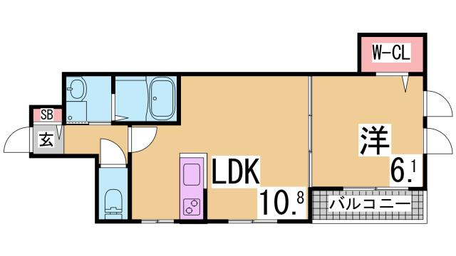 神戸市兵庫区中道通１丁目の賃貸マンションの間取り