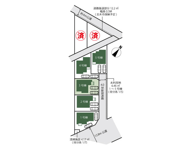 【区画図】 | 志木市中宗岡3丁目　新築一戸建住宅　全7棟　(丸井志木店) | 全区画36坪以上。ゆとりが広がる全7棟の分譲地です。