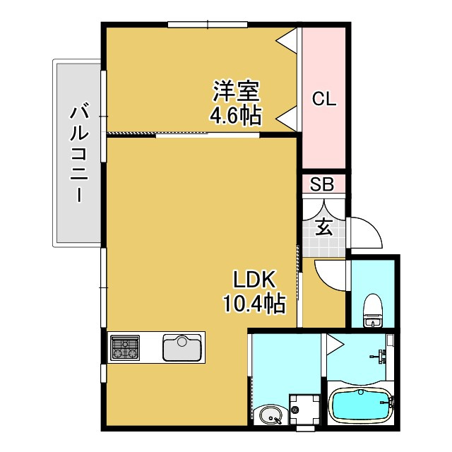 神戸市長田区房王寺町３丁目のアパートの間取り|間取り