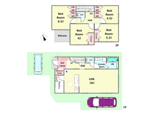リナージュ川西笹部２丁目24-2期　全4区画の間取り