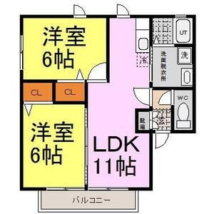BIRD LAND たまで B棟の間取り