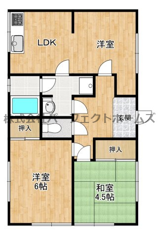 国松町平家　賃貸の間取り
