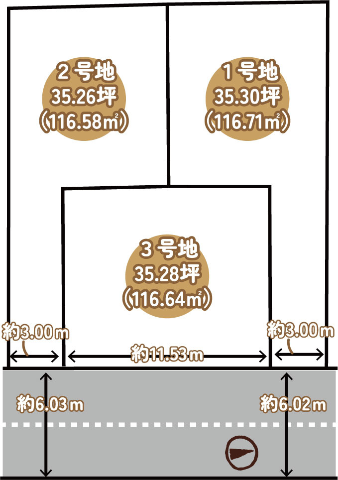 深草大亀谷万帖敷町　３号地の区画図