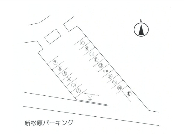 新松原パーキングの区画図