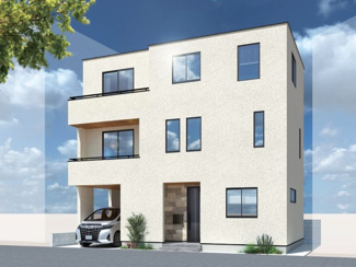 【外観パース】 | LDK26帖+主寝室10帖以上+WIC+車庫付4LDK建物参考プラン（建物面積135.17平米）