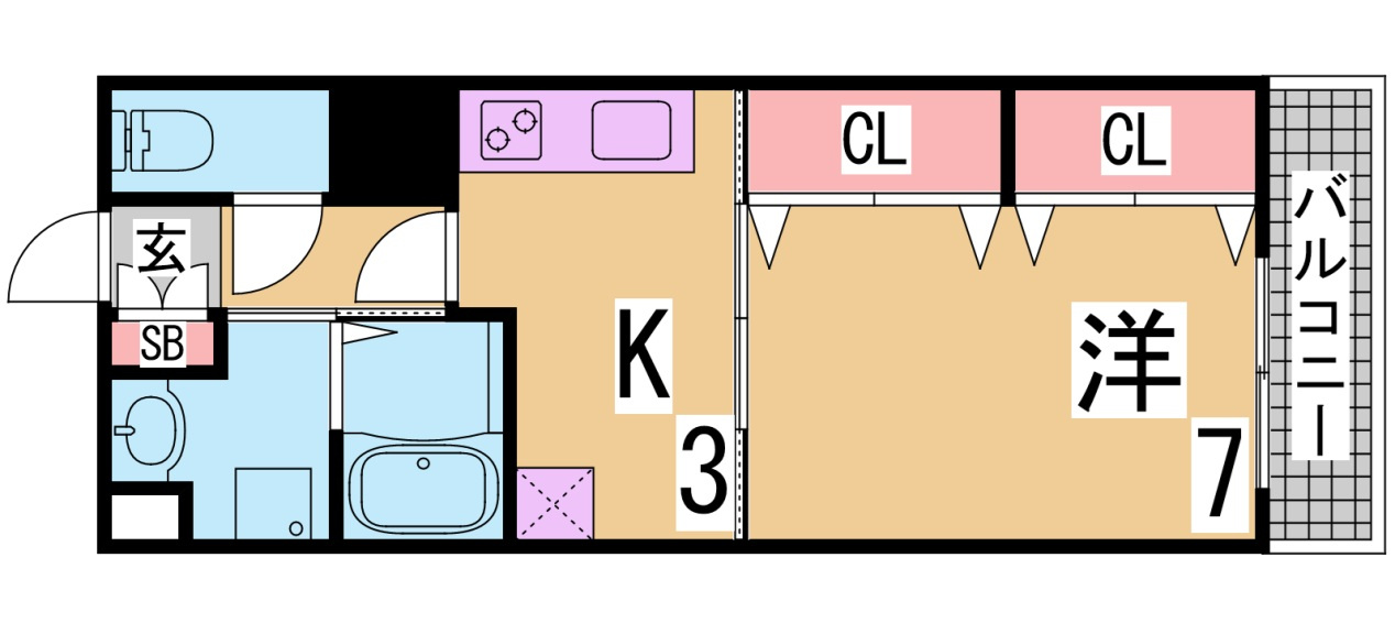 神戸市兵庫区駅南通２丁目の賃貸マンションの間取り