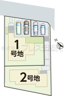 【区画図】 | 奈良市五条西２丁目の新築一戸建 全２区画 | 全体区画図