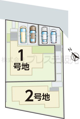 【区画図】 | 奈良市五条西２丁目の新築一戸建 全２区画 | 全体区画図