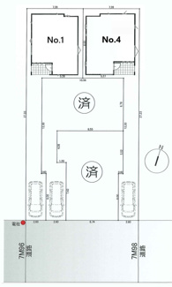 【区画図】 | 【仲介手数料無料！！】日野市多摩平６丁目　新築戸建て（全4棟）No.1号棟　4390万円