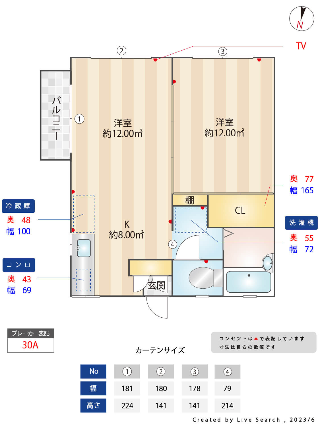 高稲荷ハイツの間取り