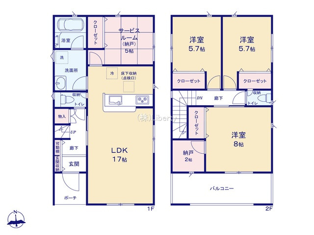 常総市新石下第8　新築戸建　1号棟の間取り