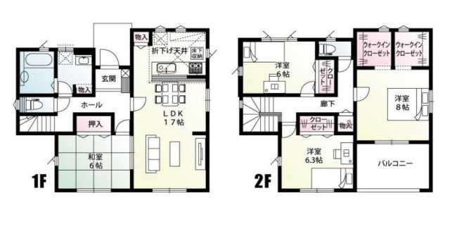 結城市新福寺1丁目 　新築戸建　1号棟の間取り