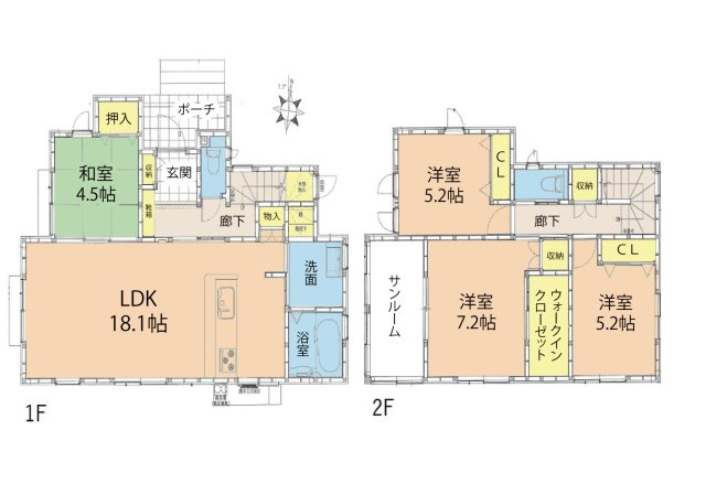 広島市佐伯区藤の木２丁目 　新築一戸建て(A)の間取り