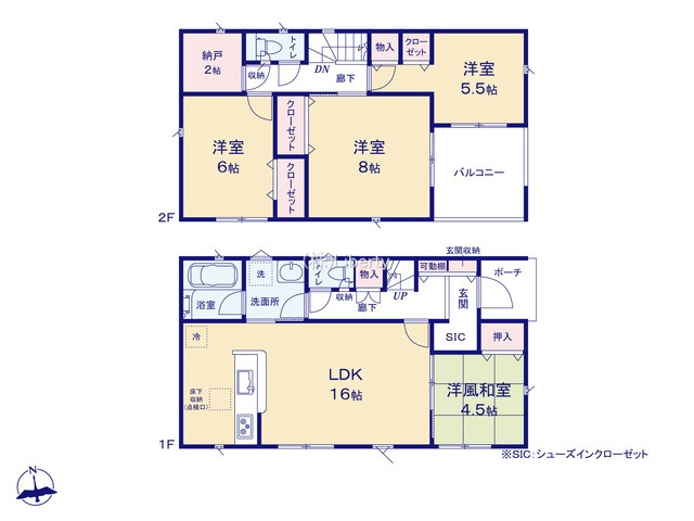 常総市新石下第9　新築戸建　1号棟の間取り