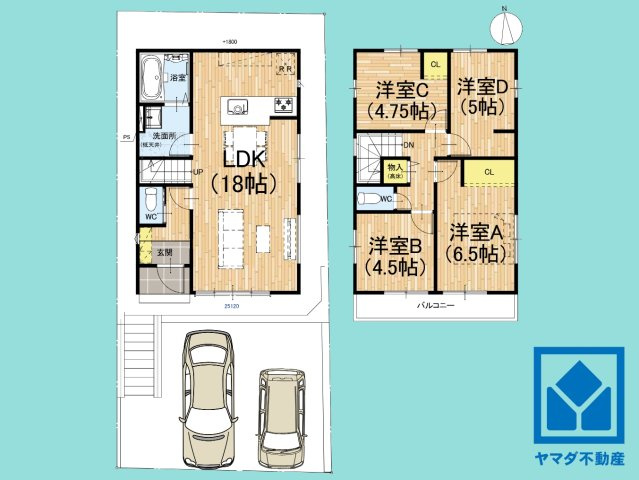伏見区醍醐古道町　1期　2号地の間取り