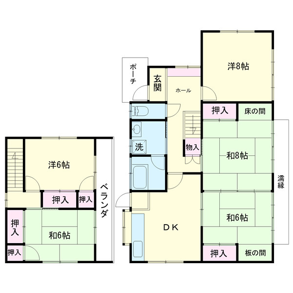 土浦市烏山2丁目　中古一戸建ての間取り