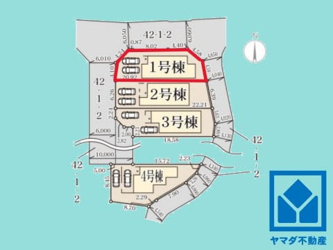 大津市錦織１丁目　1号棟の区画図