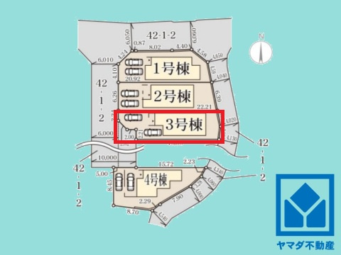 大津市錦織１丁目　3号棟の区画図