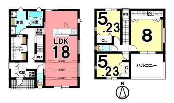 桜井市阿部 ３号地 ／新築一戸建の間取り