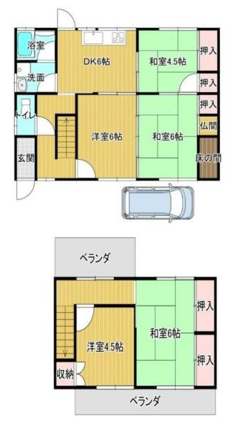 和歌山市布施屋　中古戸建の間取り