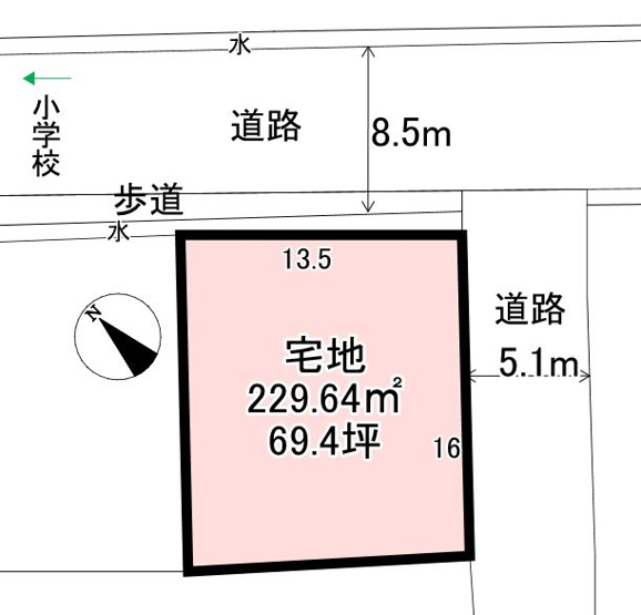 【土地図】 | 黒石市住吉町　土地 角地