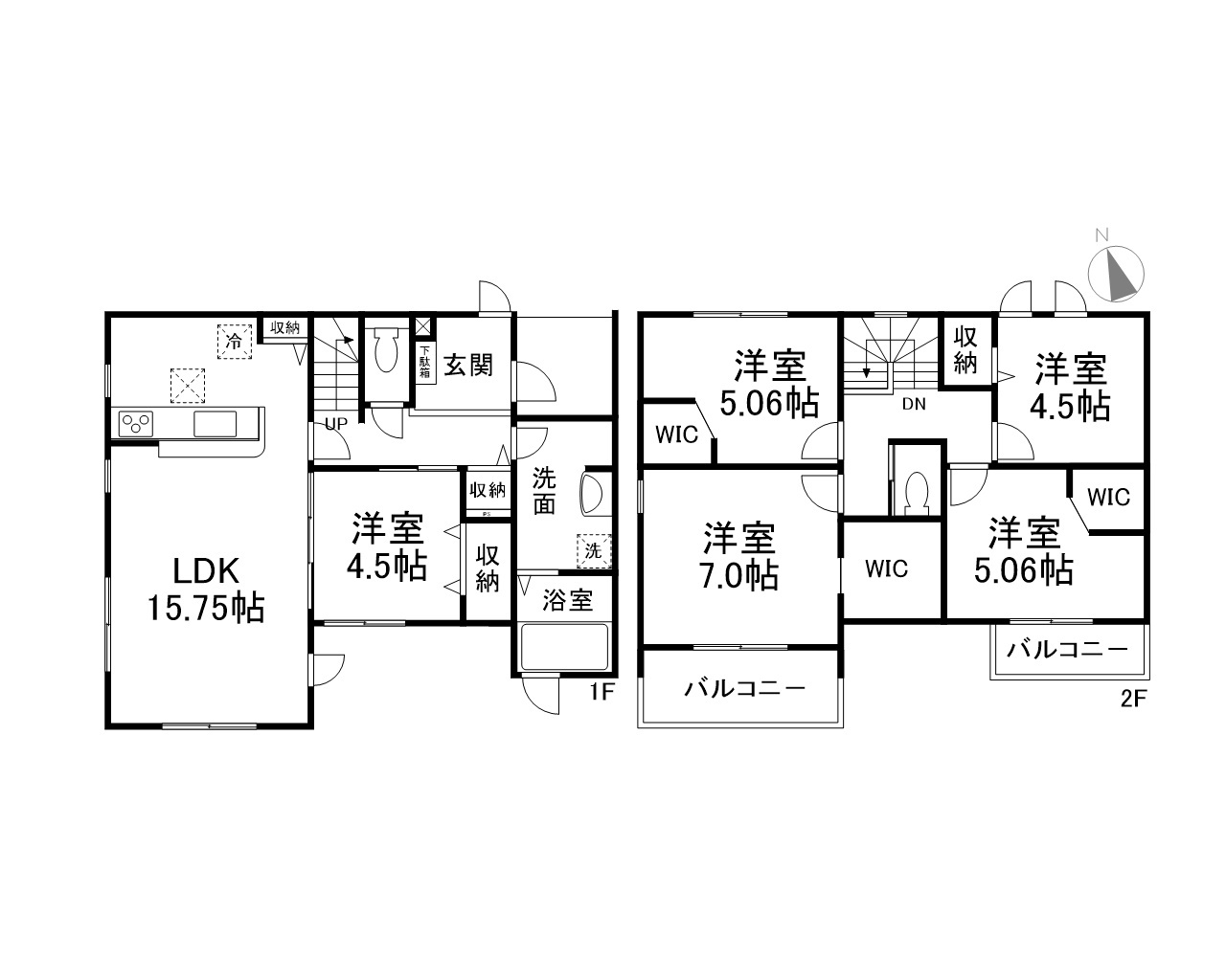 碧南第63相生町　全4棟　1号棟の間取り|5LDK