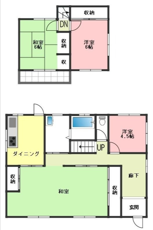６５４８６　岐阜市加野７丁目中古戸建ての間取り