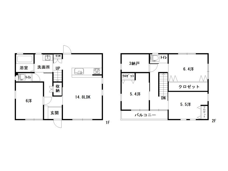 高知市瀬戸南町1丁目　中古戸建ての間取り