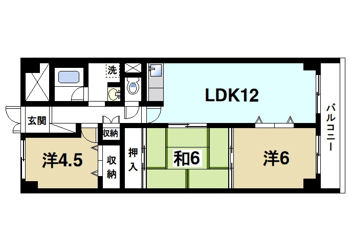 奈良パークハイツの間取り|ファミリーさんにおススメの間取りです。
