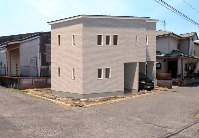 東金市東金/角地にあるガレージの付いた駅徒歩6分の家の外観