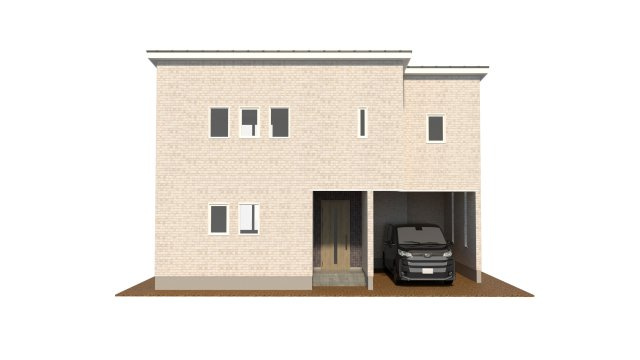 東金市東金/角地にあるガレージの付いた駅徒歩6分の家の外観パース