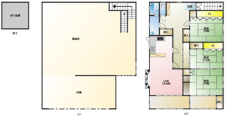 【間取り】 | 合子沢松森店舗付き戸建