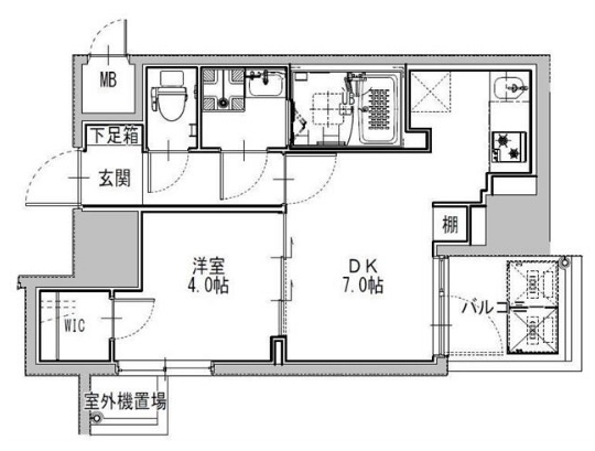 大阪市中央区松屋町住吉の賃貸マンションの間取り