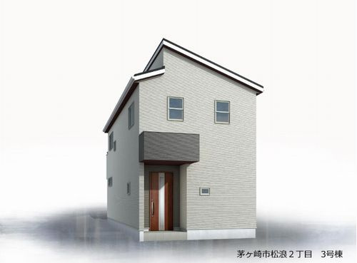 【外観パース】 | 【仲介手数料０円】茅ヶ崎市松浪2丁目　新築一戸建て　3号棟　全3棟 | 3号棟外観パース【仲介手数料０円】茅ヶ崎市松浪2丁目　新築一戸建て　全3棟