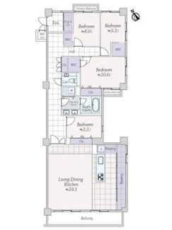 【間取り】 | ライオンズマンション甲子園一番町