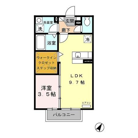 直方市新知町のアパートの間取り